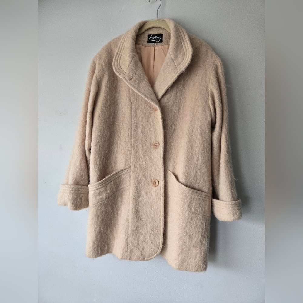 Vintage Loring Fuzzy Mohair Wool Blend Coat 12